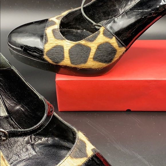 Vintage Via Spiga Patent Leather Mary Janes Animal - Picture 2 of 16